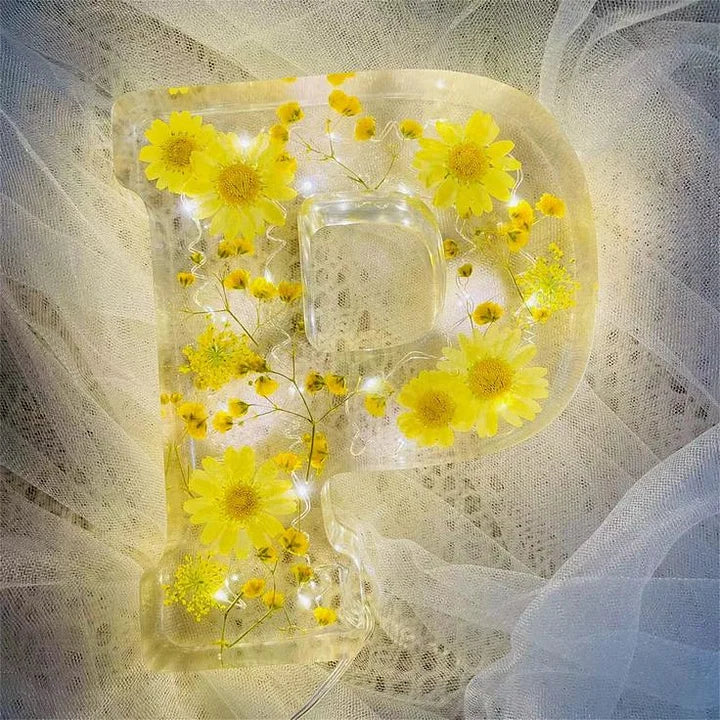 PetalLume - Lámpara De Noche De Resina Con Flores Hechas a Mano