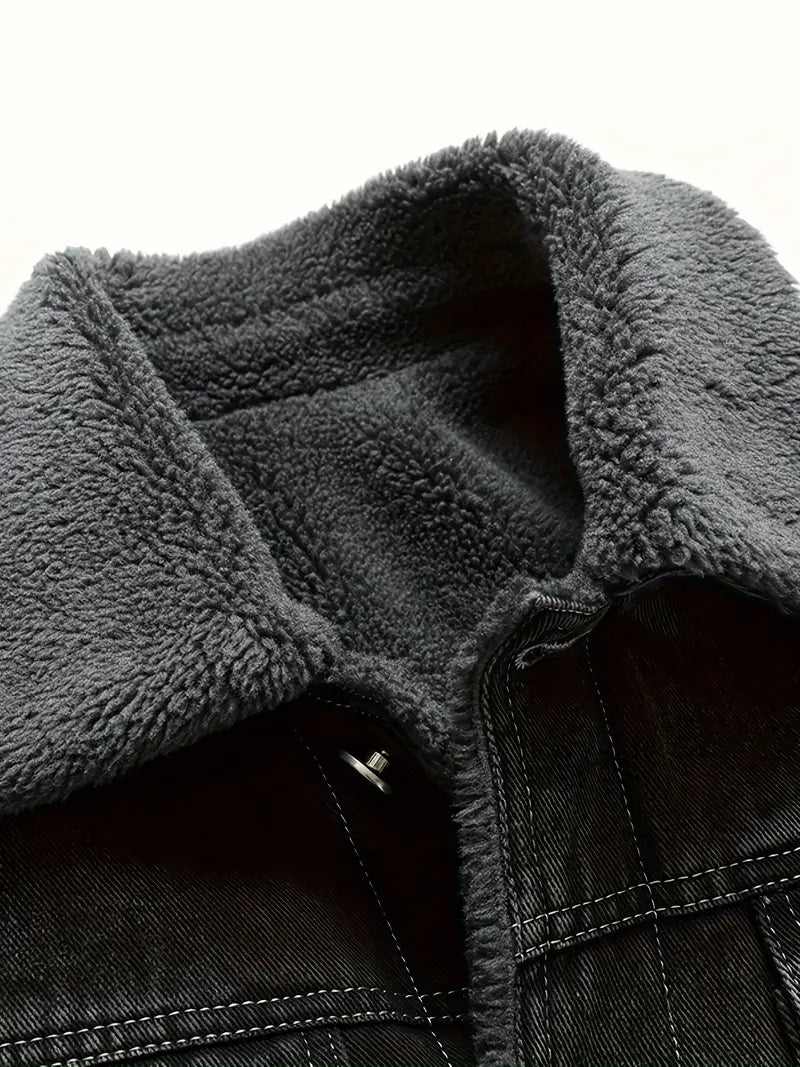 Geoffroy - Chaqueta Vaquera Vintage Con Forro Polar
