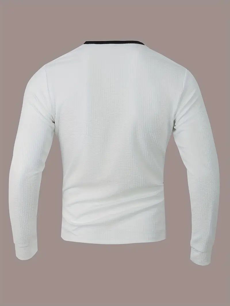 Kyran - Camisa Henley De Manga Larga Con Diseño De Gofre
