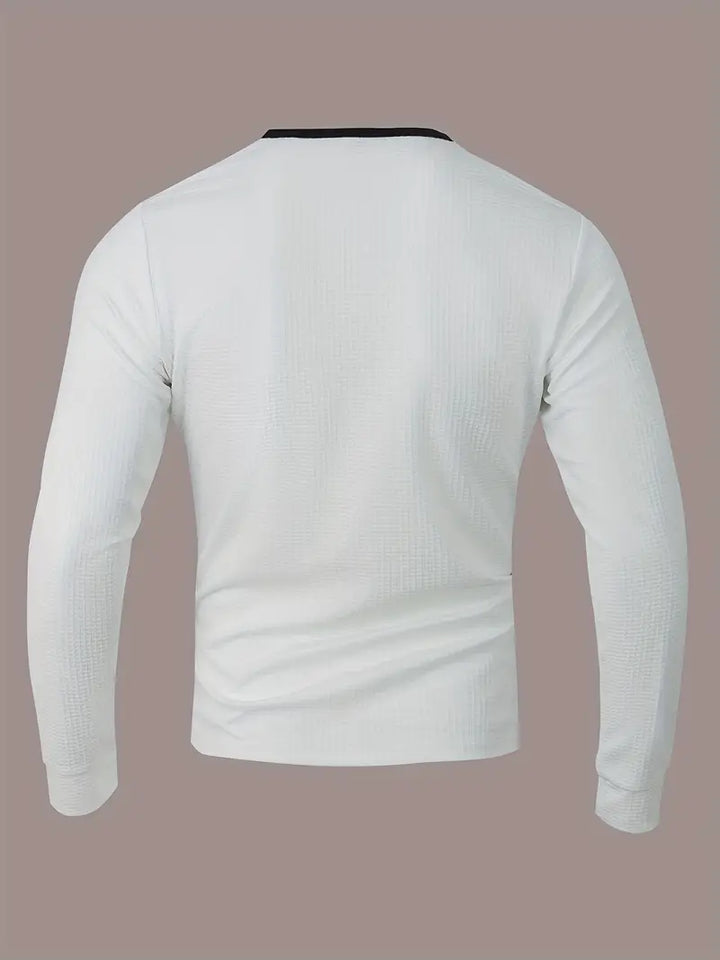 Kyran - Camisa Henley De Manga Larga Con Diseño De Gofre