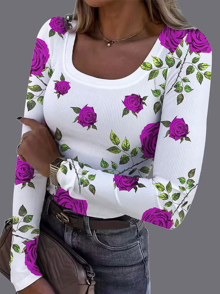 Rabiye - Top Con Estampado Floral Y Cuello Cuadrado