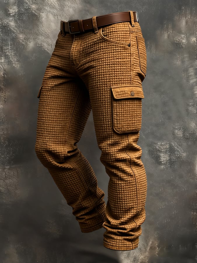 Conway - Pantalón Vintage Para Actividades Al Aire Libre Con Efecto Desgastado y Múltiples Bolsillos