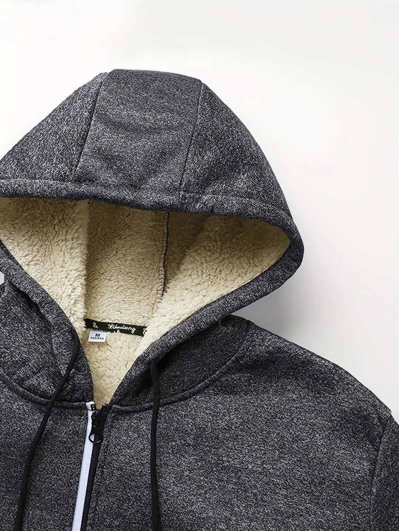 Helge - Sudadera Con Capucha y Cremallera De Manga Larga Informal