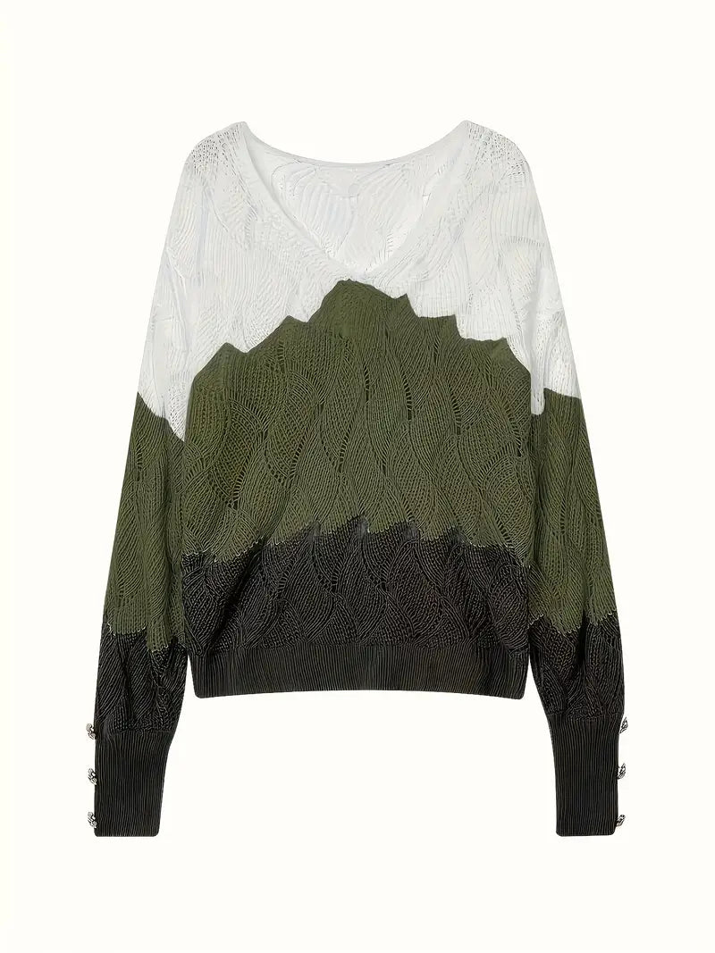 Renilda - Elegante Jersey De Punto Con Cuello En V