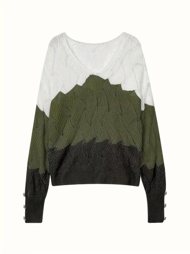 Renilda - Elegante Jersey De Punto Con Cuello En V