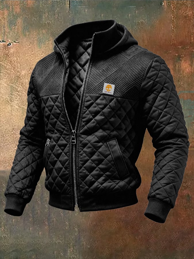 Istvan - Chaqueta Acolchada Con Patchwork y Múltiples Bolsillos