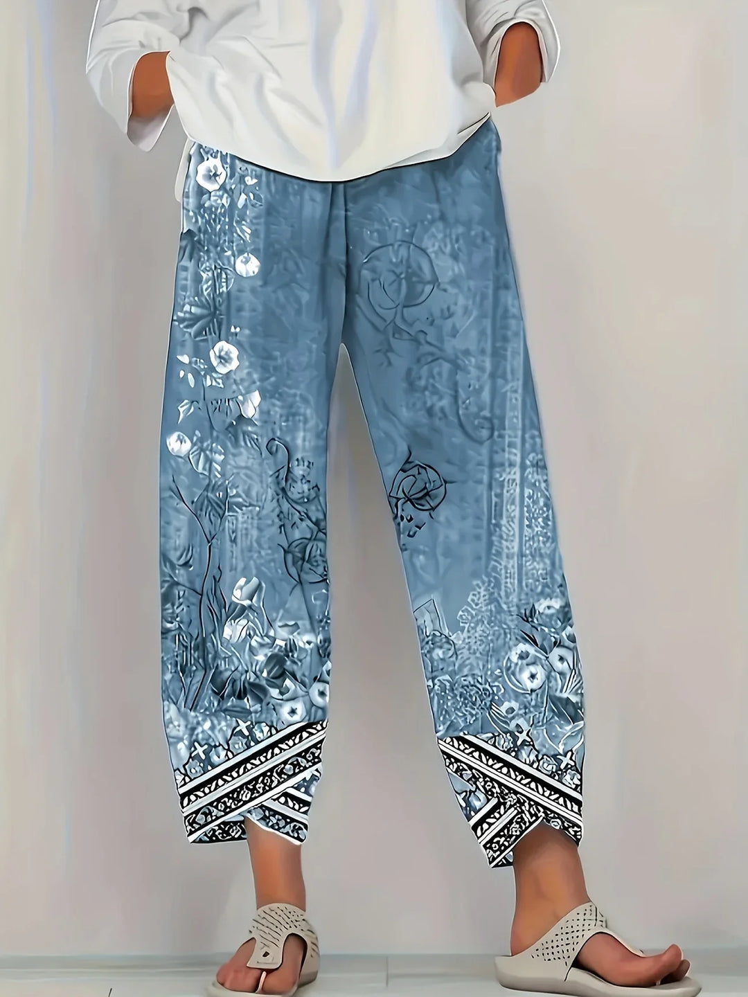 Kayden - Pantalón Capri Vintage De Flores
