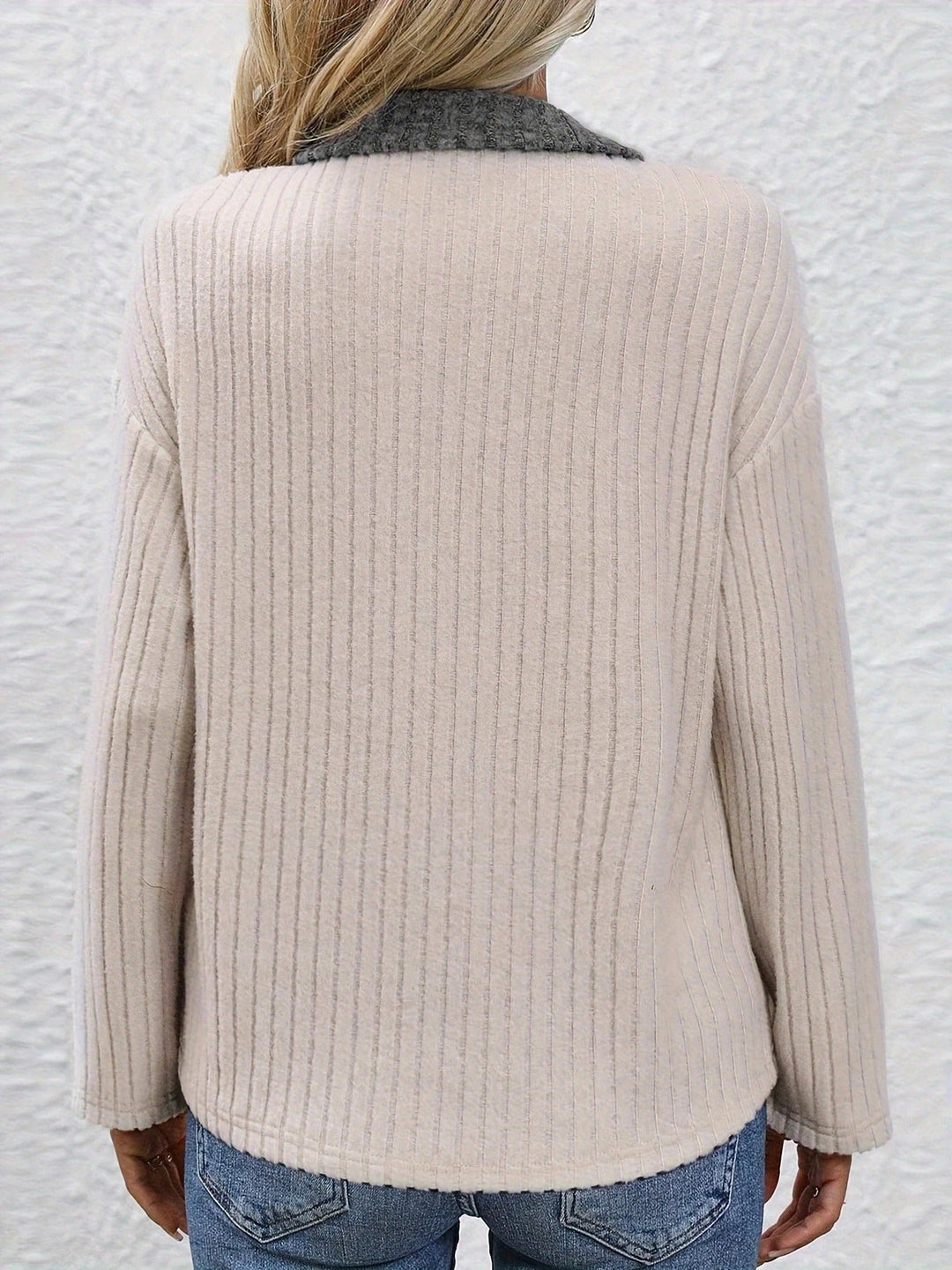 Yanna - Top de Moda con Cuello de Polo y Rayas