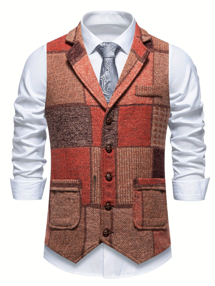 Mladen - Chaleco Vintage De Traje Con Solapa Y Bolsillo