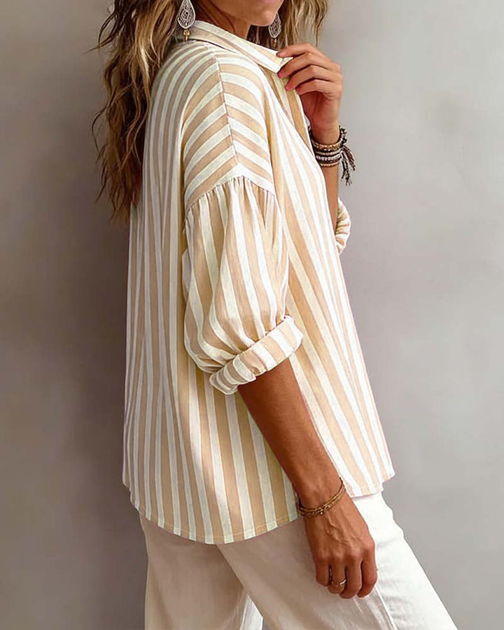 Jessy - Blusa holgada a rayas con cuello