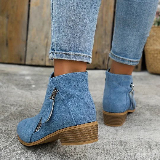 Farah - Botines Ortopédicos De Cuero Con Cremallera