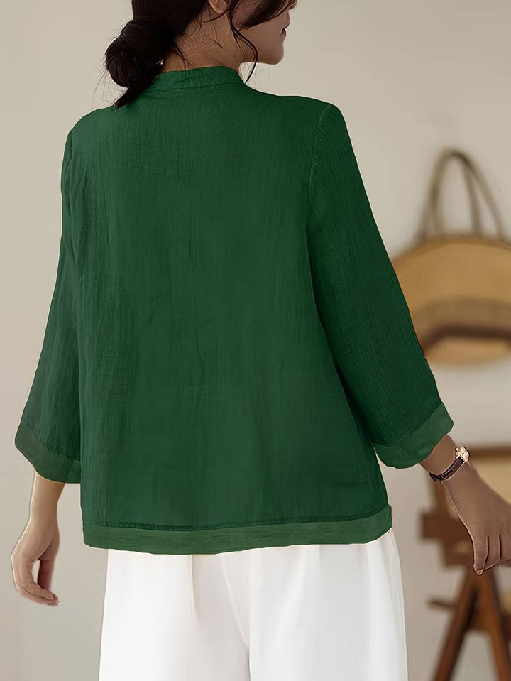 Sigal - Camisa Vintage Holgada Con Diseño de Patchwork