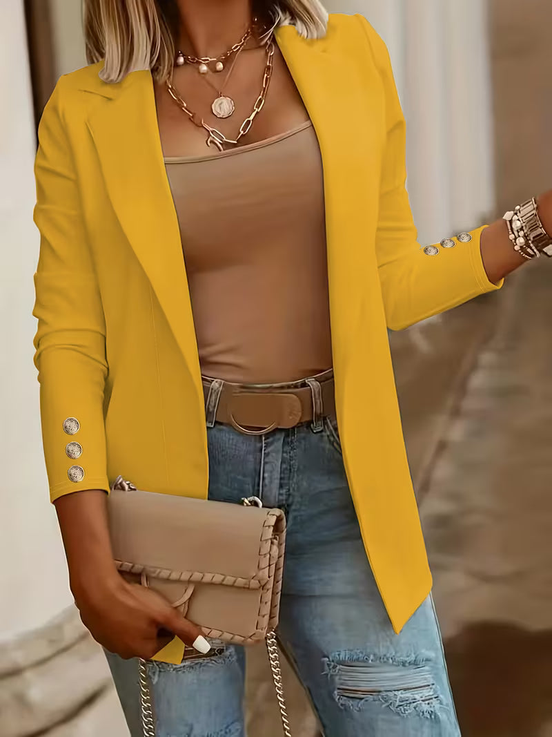 Nikia - Blazer De Manga Larga Con Botones Decorativos