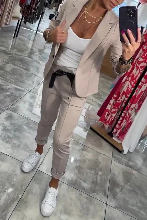 Jocelyne - Elegante Conjunto De Blázer Pantalones