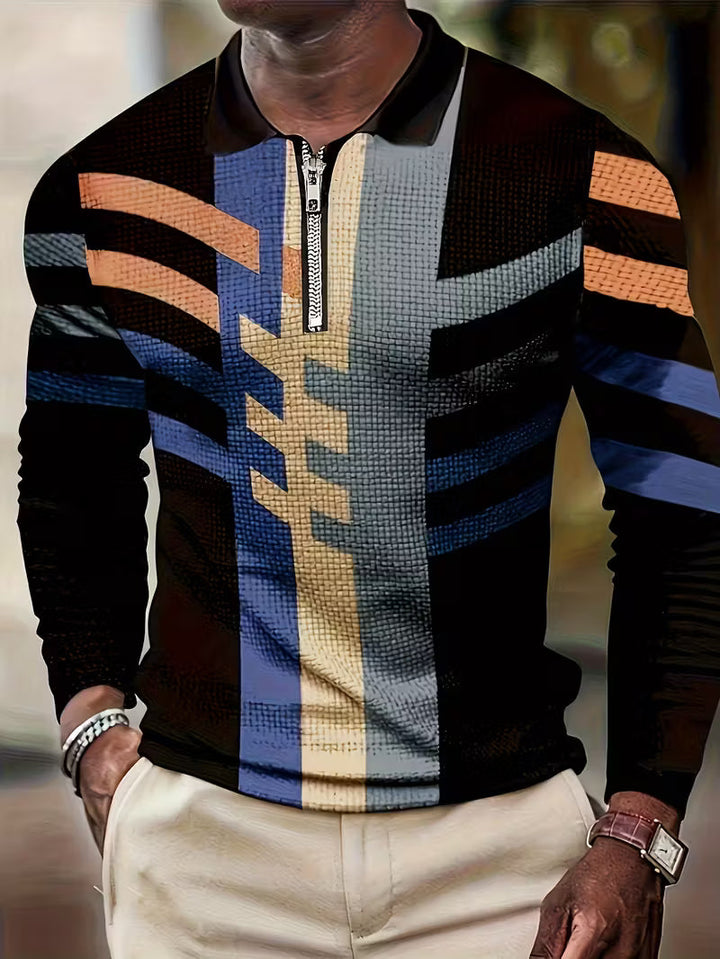 Thomson - Camisa De Manga Larga Con Media Cremallera