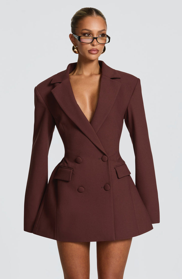 Zaerine - Vestido Mini Tipo Blazer De Doble Botonadura a Medida