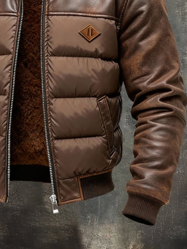 Giorgio - Chaqueta Retro De Cuero Suave y Cálido Para Exteriores