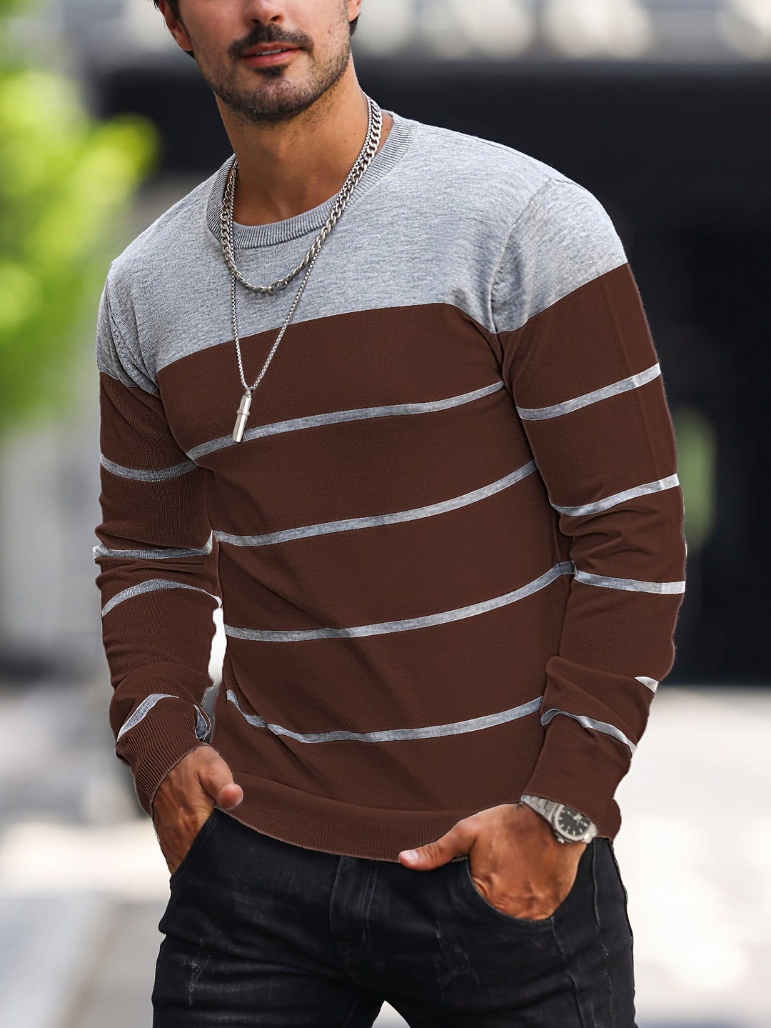 Michiel - Jersey Informal a Rayas de Manga Larga