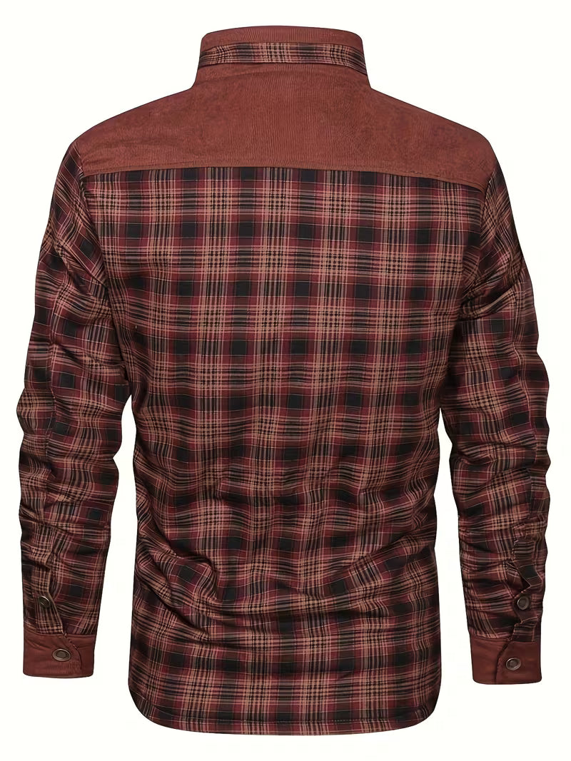 Kerrik - Chaqueta a Cuadros Con Solapas Y Forro De Felpa
