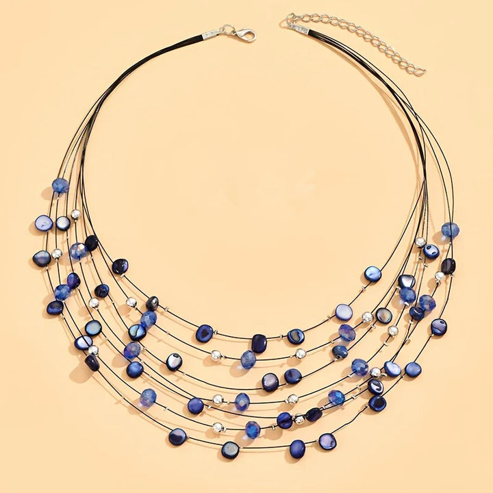 Mabelline - Collar Elegante de Estilo Bohemio con Varias Capas de Cuentas