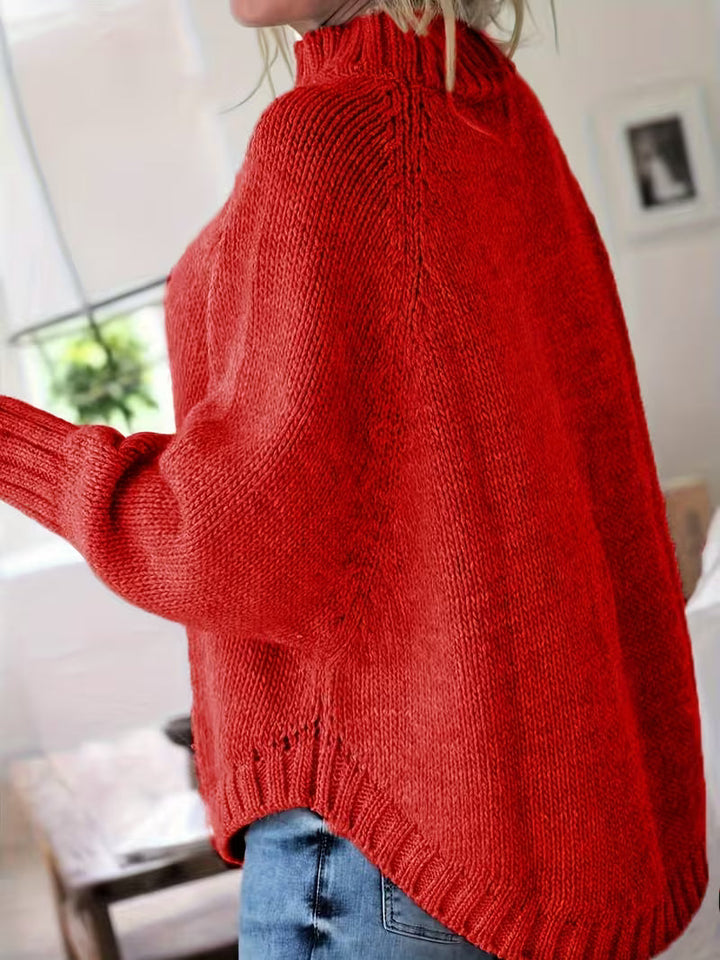 Edeltraut - Jersey de Cuello Alto Con Mangas de Murciélago