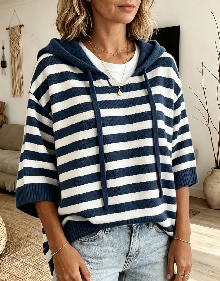 Kiera - Sudadera Con Capucha a Rayas De Corte Holgado