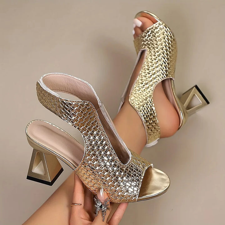 Dunnia - Elegantes Zapatos de Tacón Con Tiras Entrecruzadas