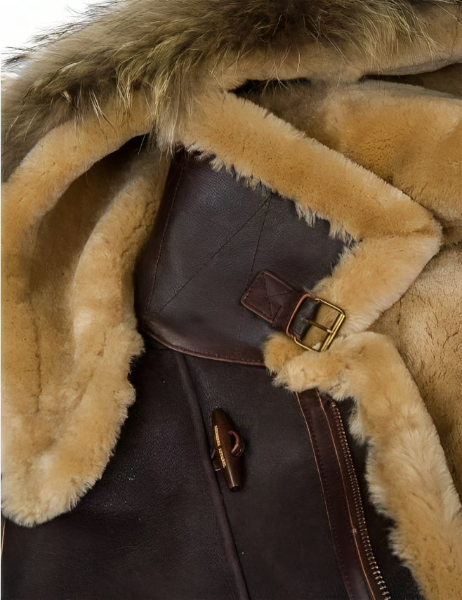 Detlef - Chaqueta de invierno estilo shearling