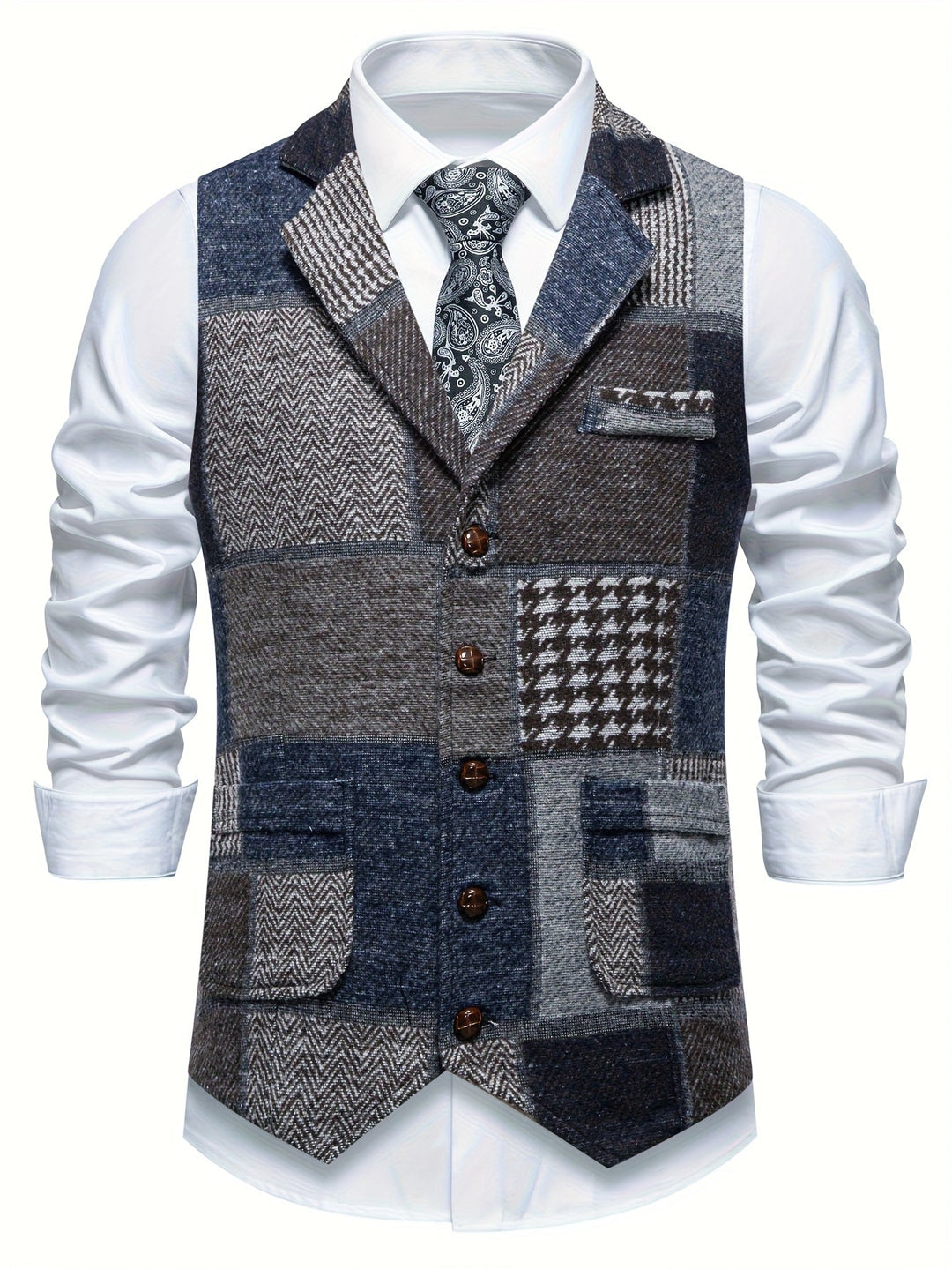 Mladen - Chaleco Vintage De Traje Con Solapa Y Bolsillo