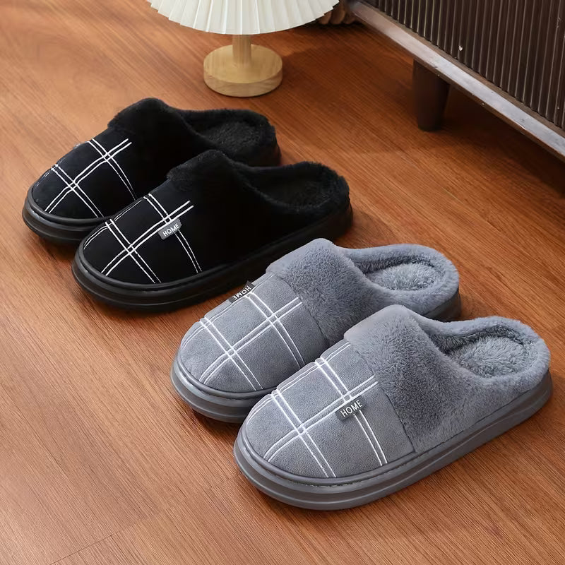 Bugra - Zapatillas De Felpa Con Estampado a Cuadros