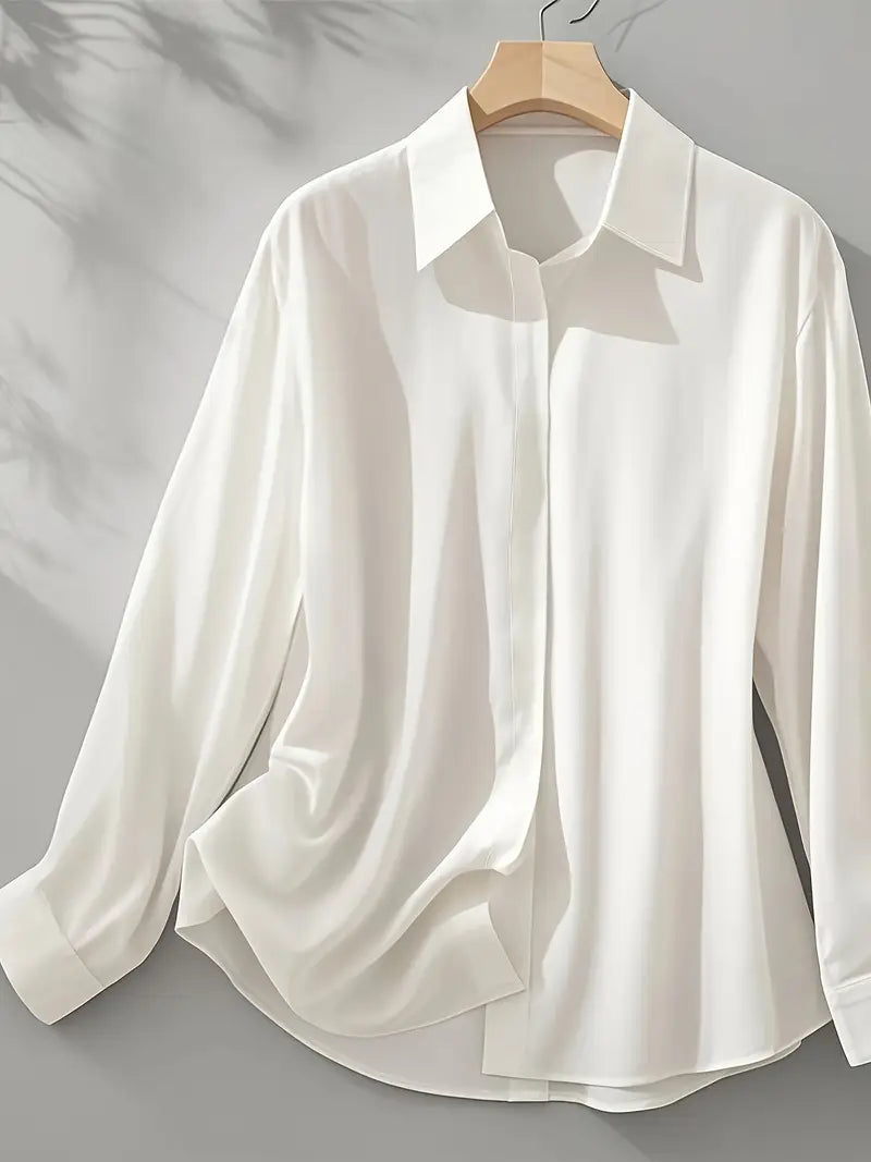 Amiliana - Camisa Elegante De Manga Larga Con Botones