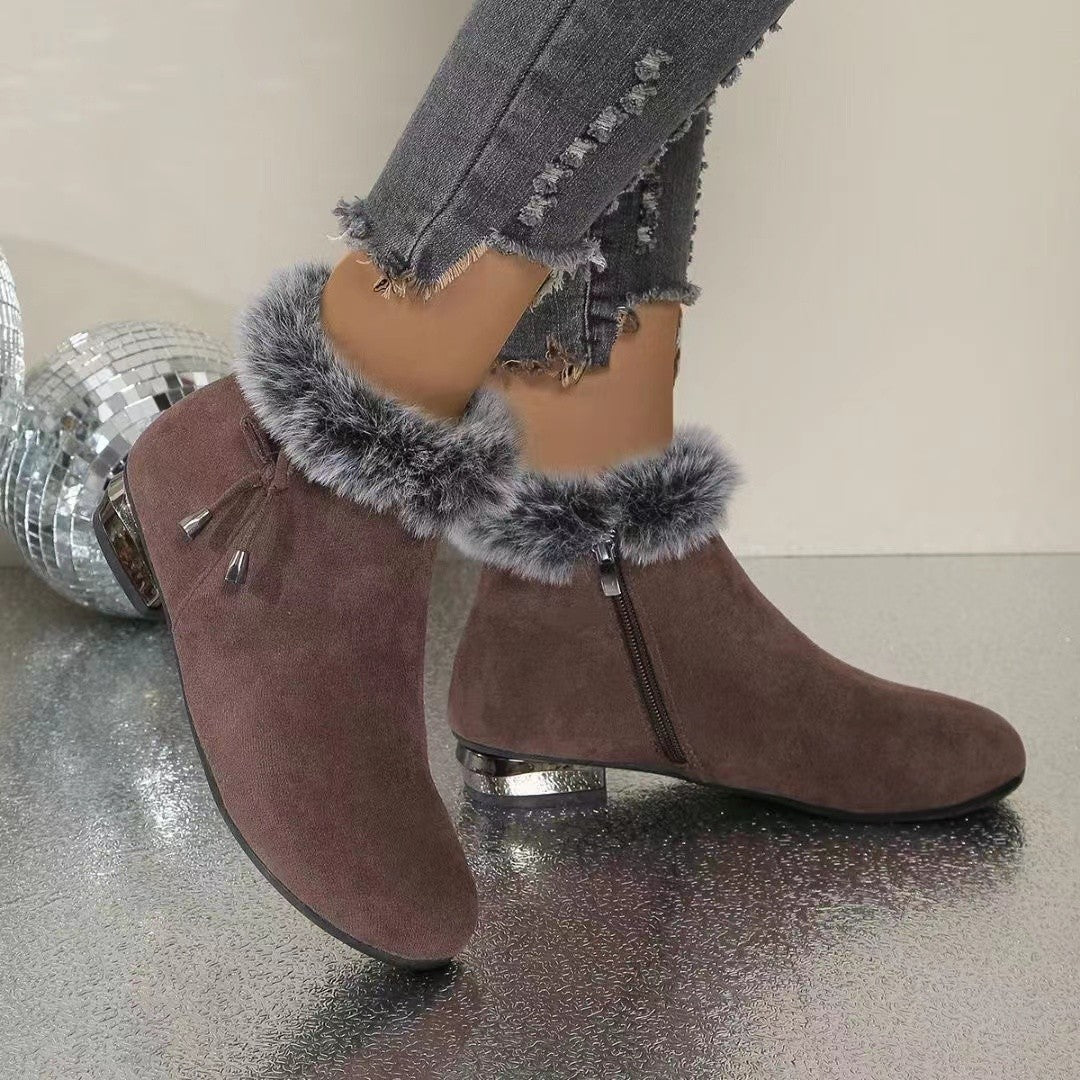 Cassily - Botines Con Ribete De Piel
