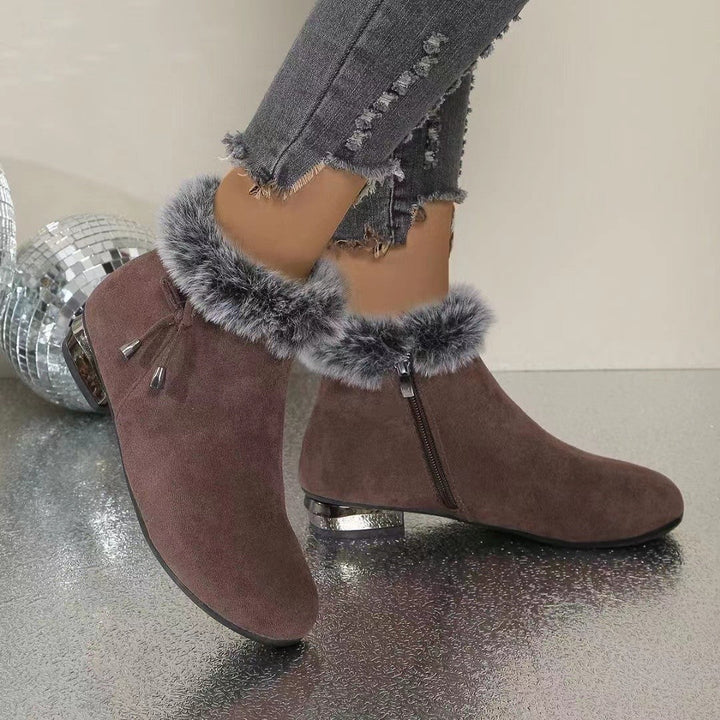 Cassily - Botines Con Ribete De Piel