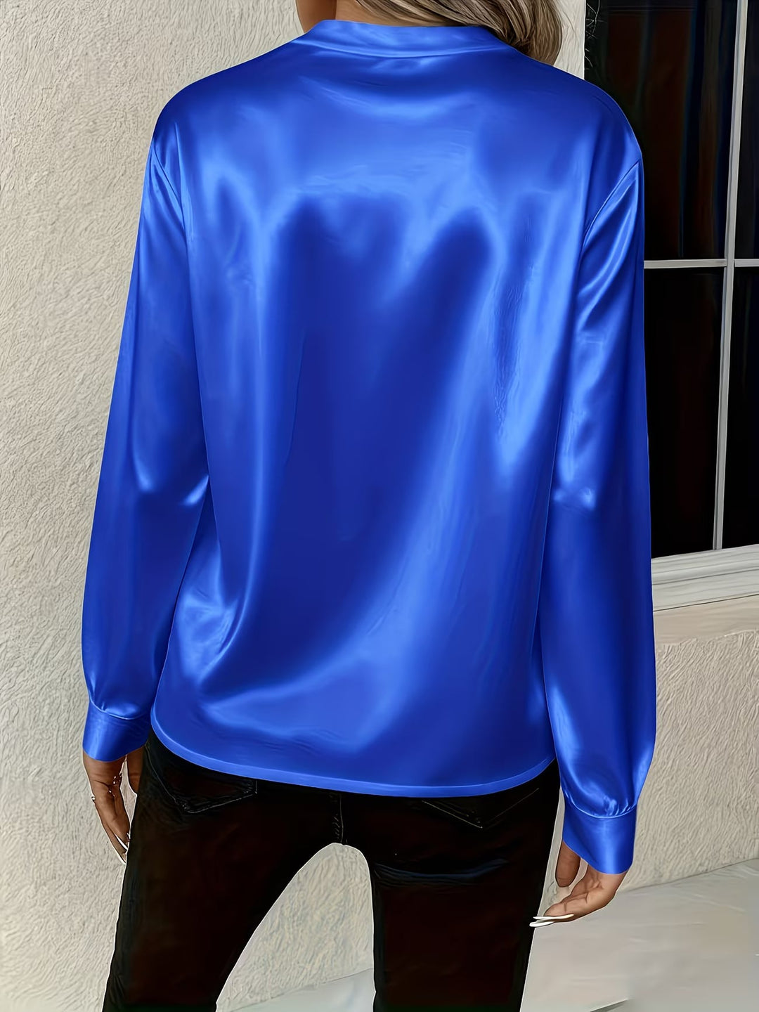 Ronika - Blusa De Manga Larga Con Cuello En V