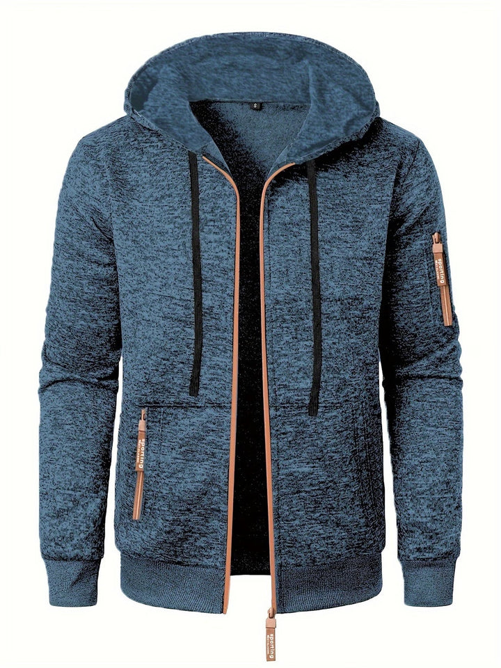 Ewen - Manga Larga Con Cremallera Sudadera Con Capucha
