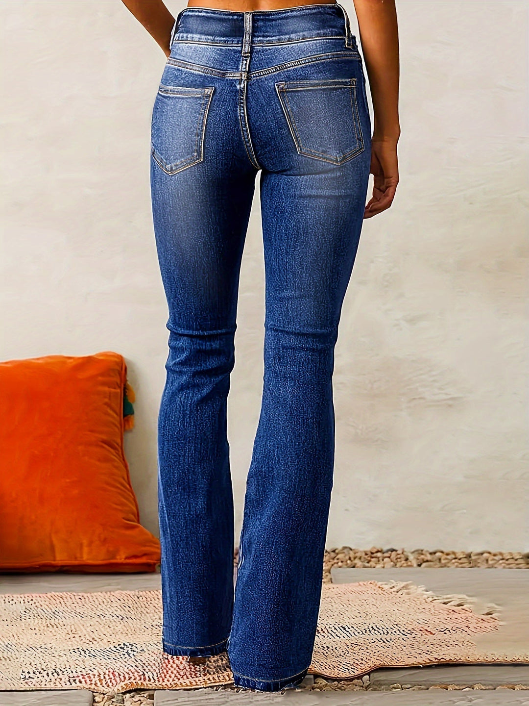 Nirvana - Pantalón Vaquero Acampanado con Botones Delanteros