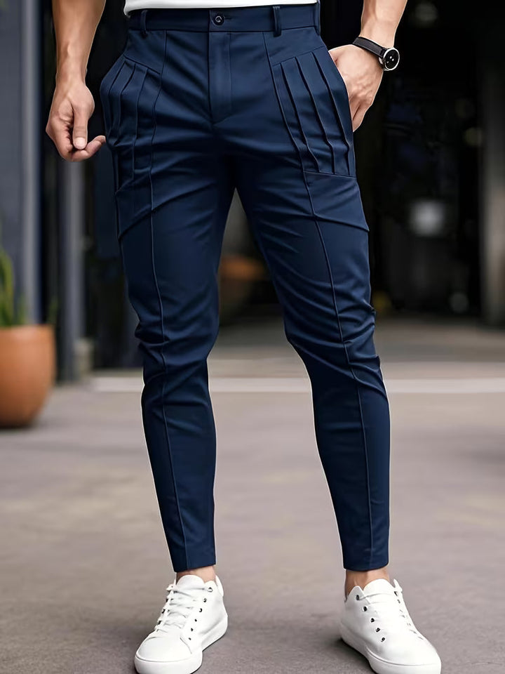 Altmann - Pantalones de Corte Ajustado Con Pliegues y Bolsillos
