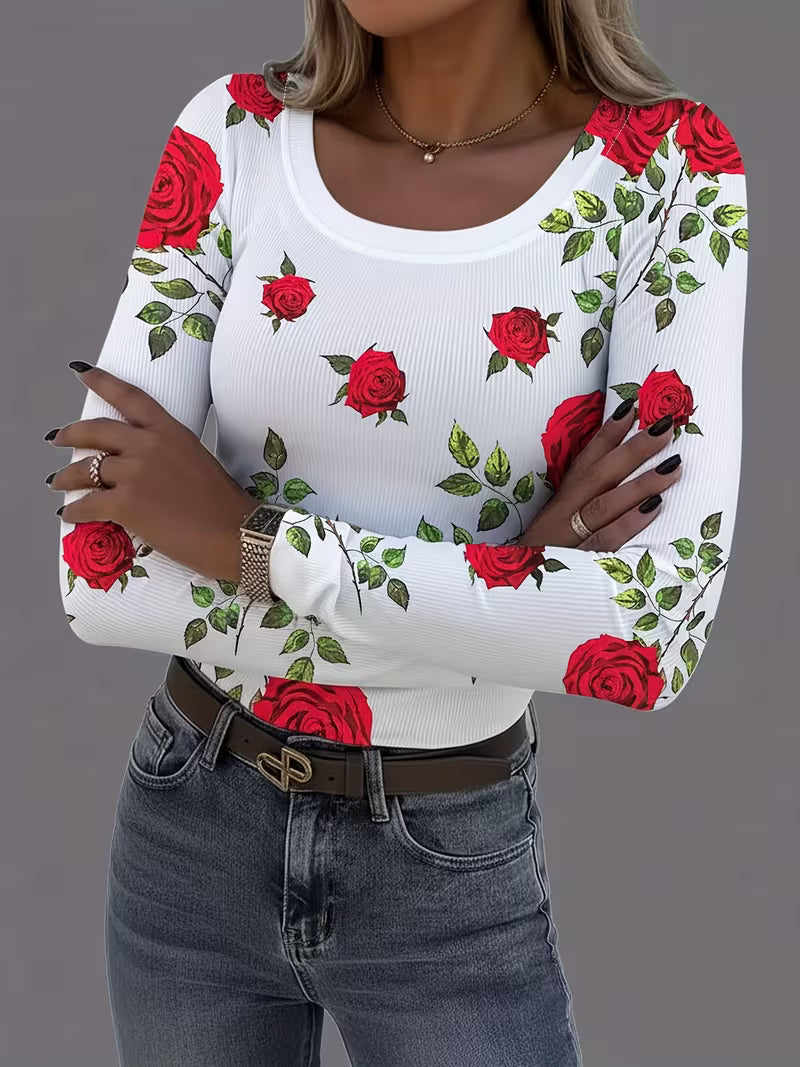 Rabiye - Top Con Estampado Floral Y Cuello Cuadrado