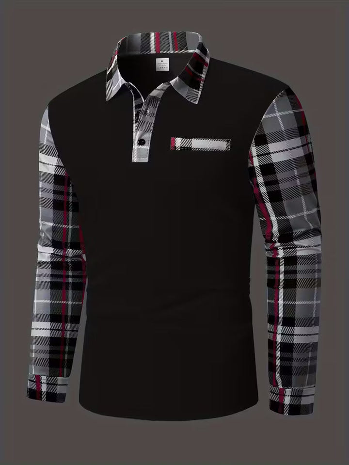 Yiannis - Camisa de manga Larga con Parche en el Pecho