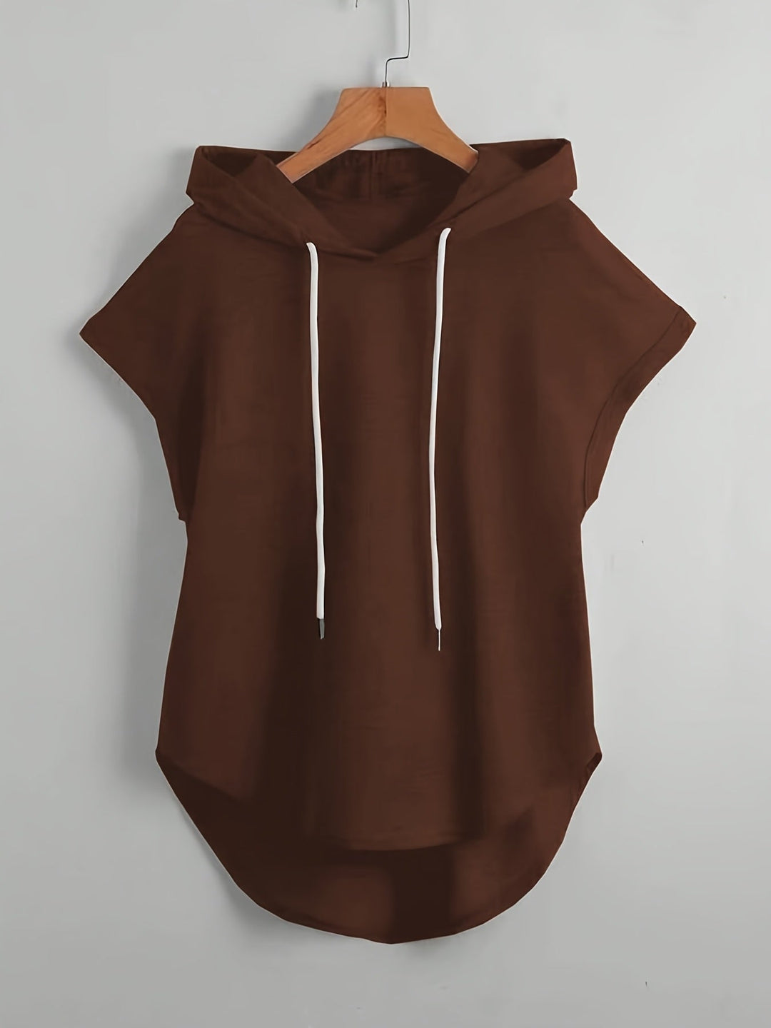 Matthias - Camiseta Informal Con Capucha y Bajo Asimétrico