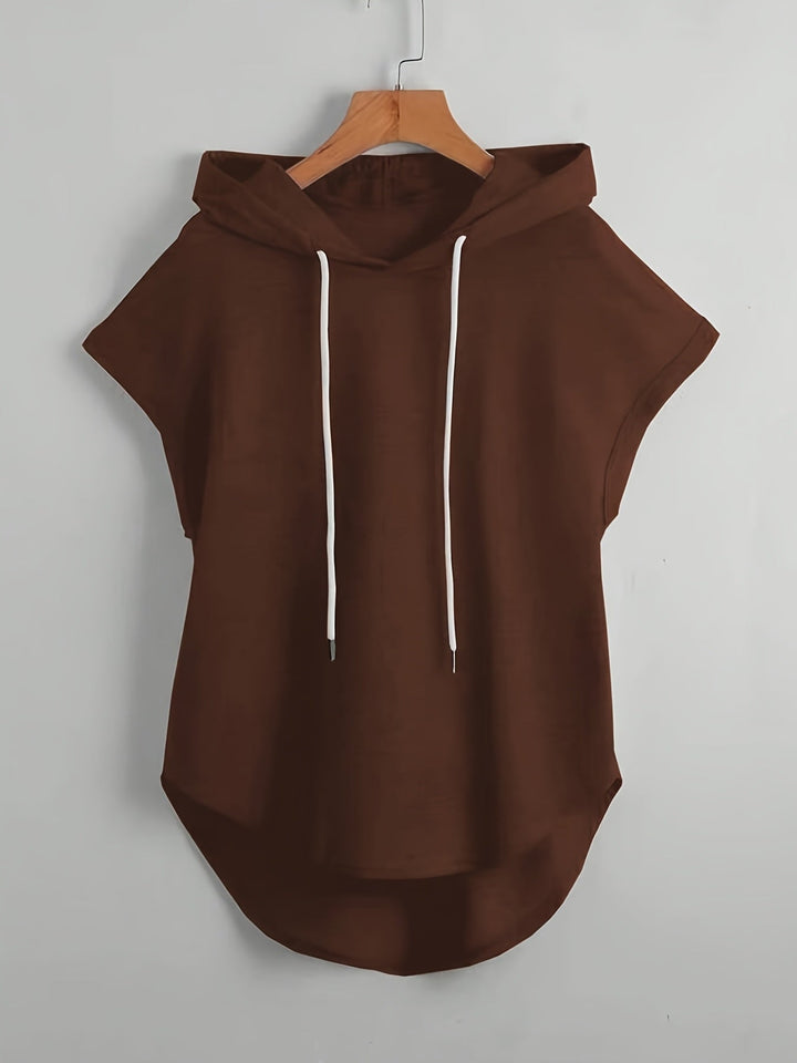 Matthias - Camiseta Informal Con Capucha y Bajo Asimétrico