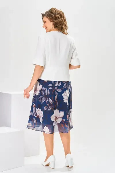 Barnes - Vestido Midi con Estampado Floral y Chaqueta