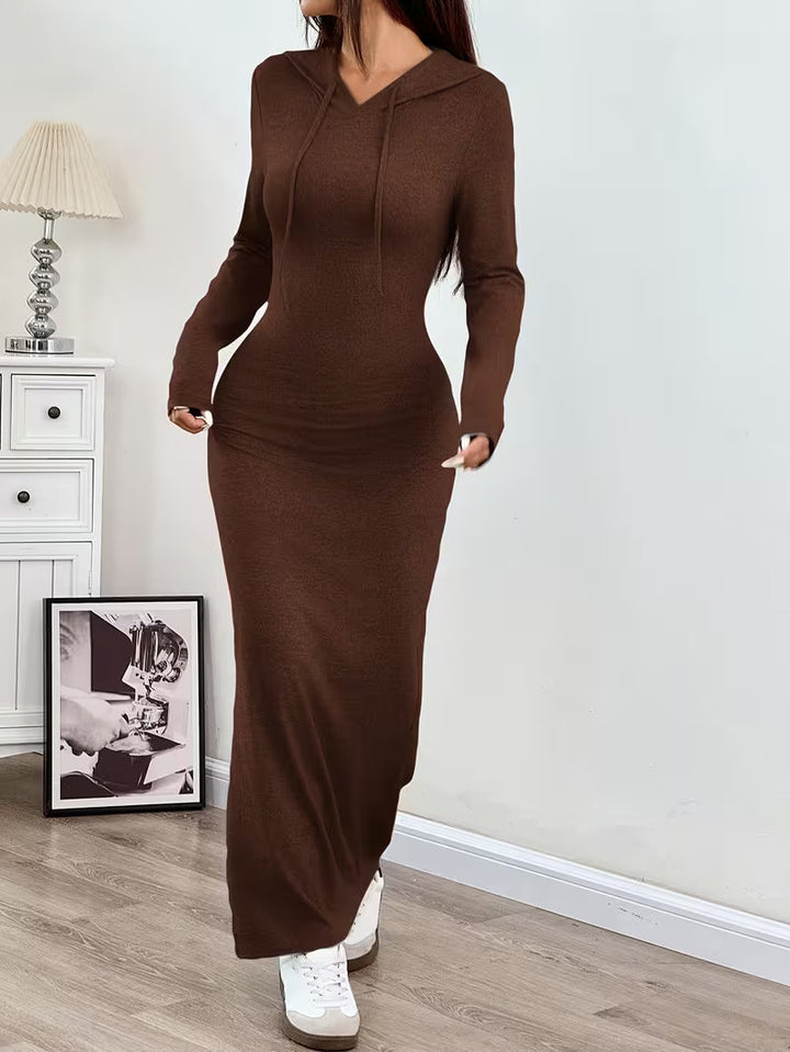 Dahye - Vestido Largo De Manga Larga Con Capucha