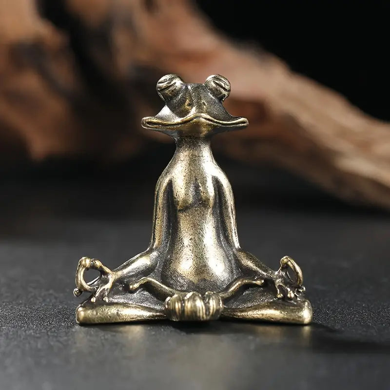 Meditoad - Elegante Portaincienso Con Forma De Rana Metálica