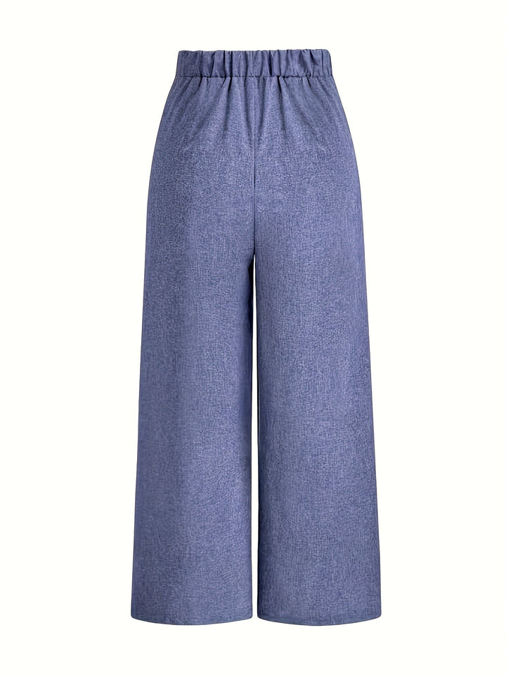 Nmelda - Pantalones De Cintura Alta y Pierna Ancha