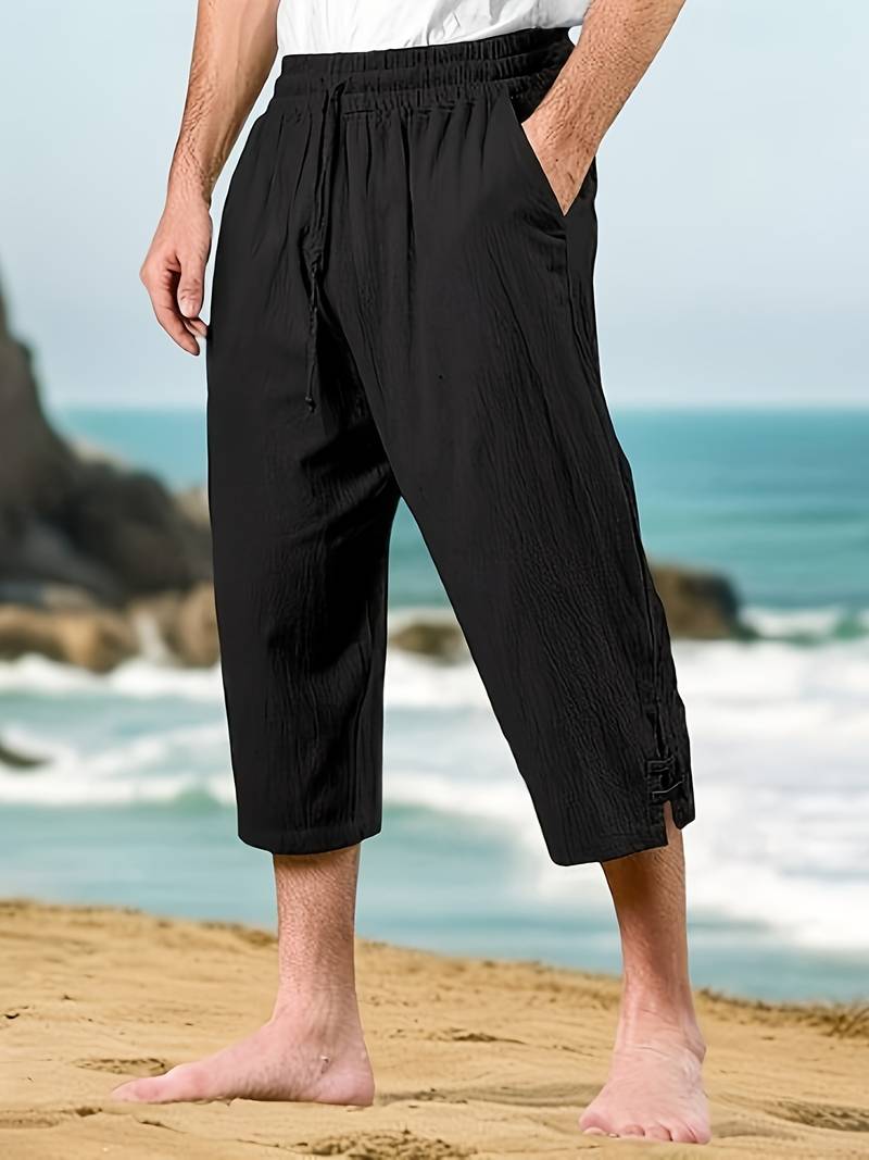 Eksteen - Pantalones Informales De Lino Con Múltiples Bolsillos