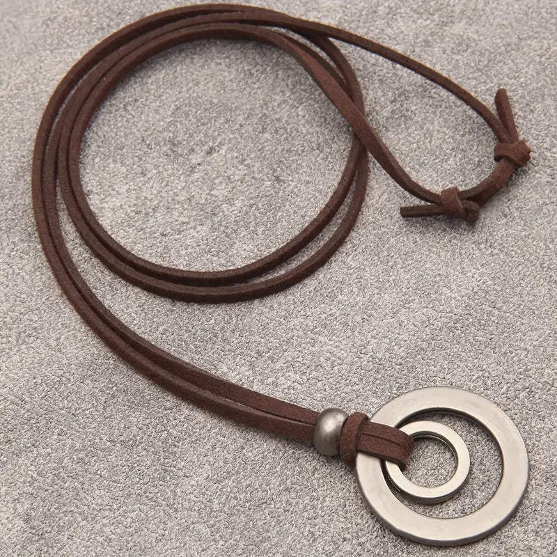 UnityRings - Collar Unisex Con Colgante De Doble Círculo