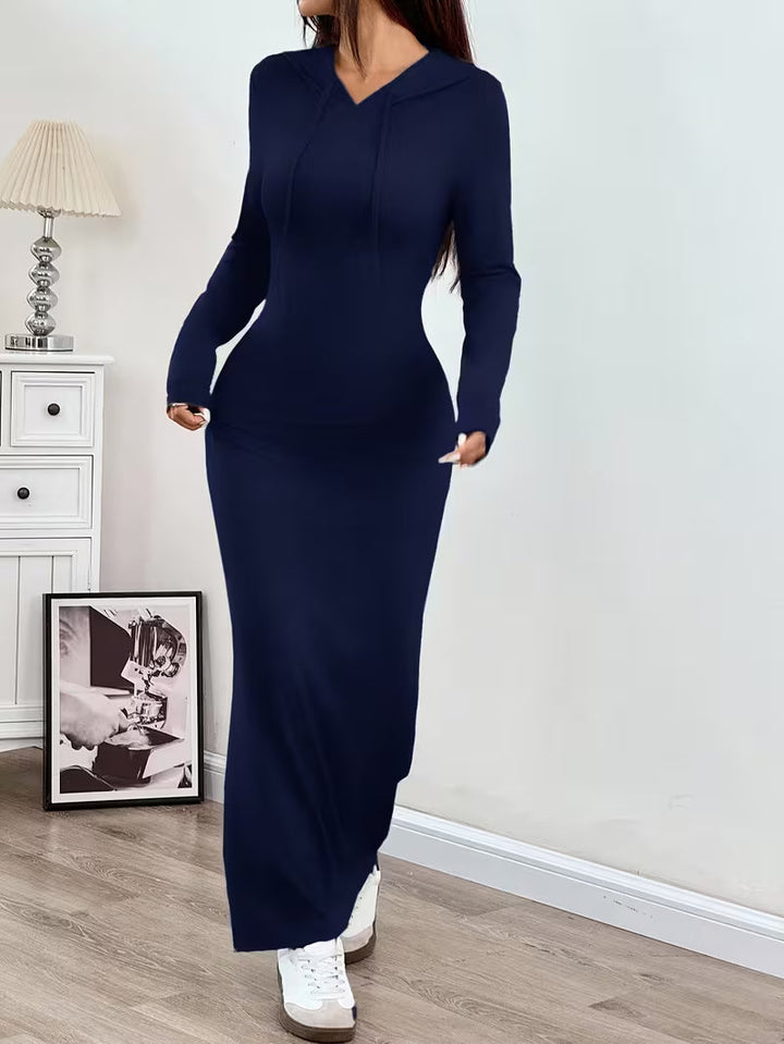 Dahye - Vestido Largo De Manga Larga Con Capucha