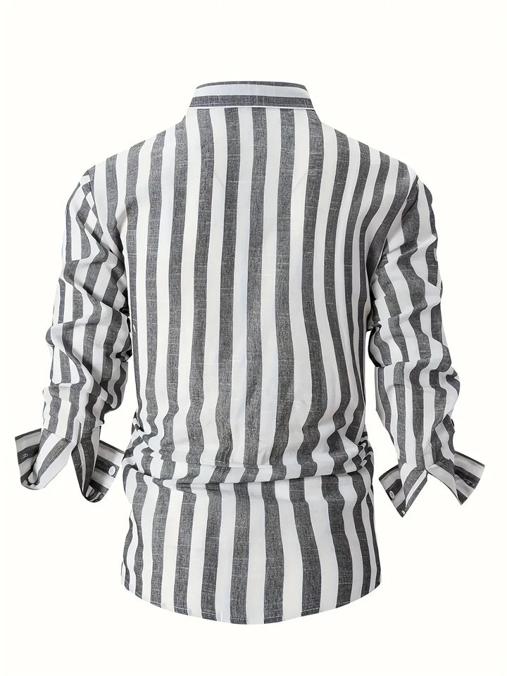 George - Camisa Elegante De Manga Larga a Rayas