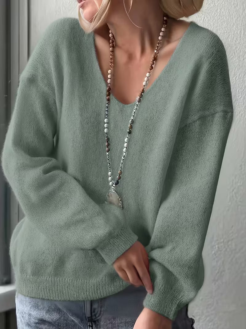 Yalitan - Jersey de Manga Larga con Cuello en V